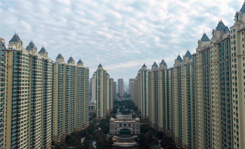 Wohnsiedlung des chinesischen Immobiliengiganten Evergrande in der chinesischen Provinz Jiangsu
