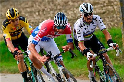 Wout Van Aert, Mathieu Van der Poel und Julian Alaphilippe gehören auch in diesem Jahr zu den großen Favoriten
