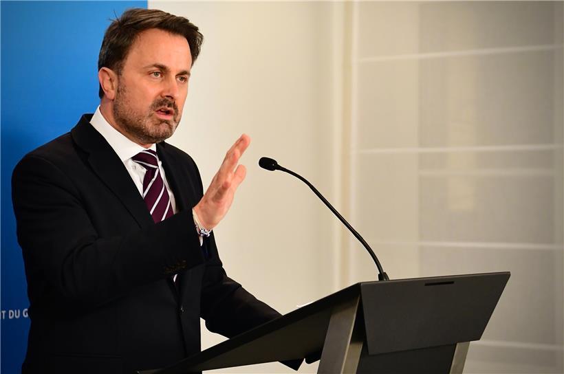 Xavier Bettel bei der Pressekonferenz am Montagabend

