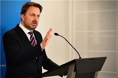 Xavier Bettel bei der Pressekonferenz am Montagabend
