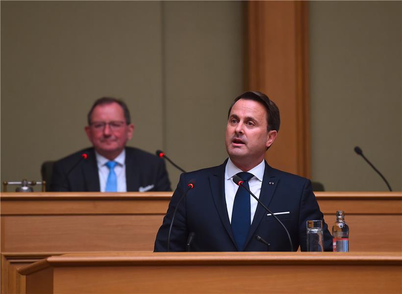 Xavier Bettel bei seiner letzten Rede zur Lage der Nation im Herbst 2019
