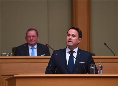 Xavier Bettel bei seiner letzten Rede zur Lage der Nation im Herbst 2019
