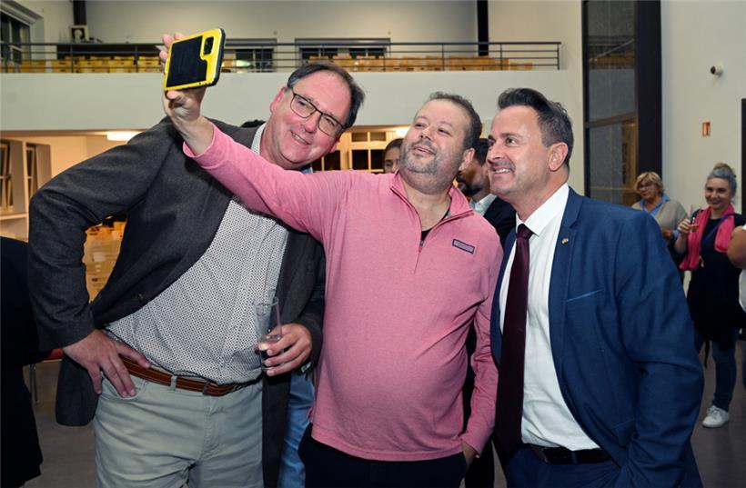 Xavier Bettel in seinem Element auf dem Wahlabend der DP in Junglinster zu Beginn der Woche
