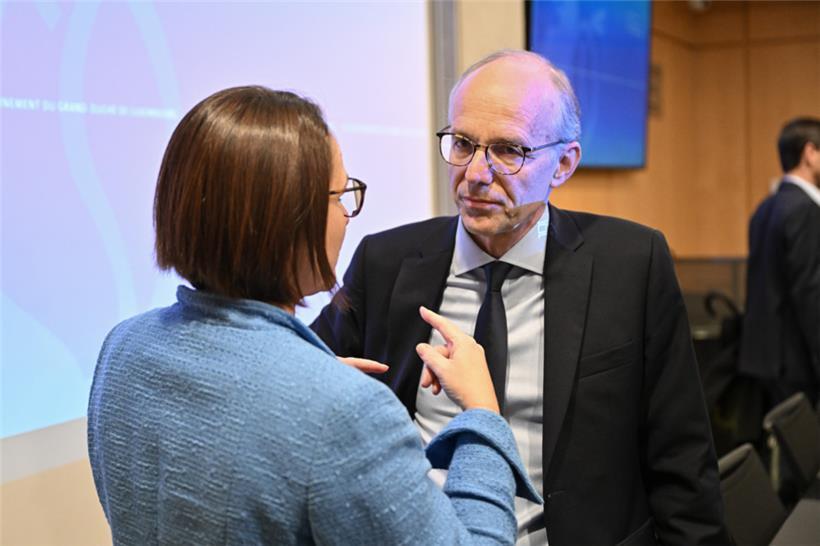 Yuriko Backes (DP) und „Formateur“ Luc Frieden (CSV) am Freitag im Senninger Schloss
