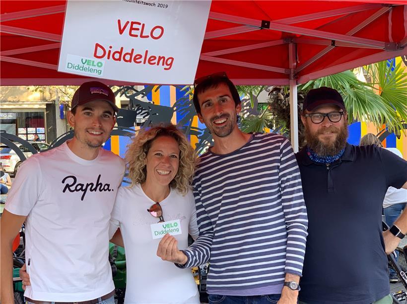 Yves Steffen, Carole Olinger, Raoul Petit, Bob Reuter (v.l.n.r.) von der „Velo Diddeleng“ Asbl. 
