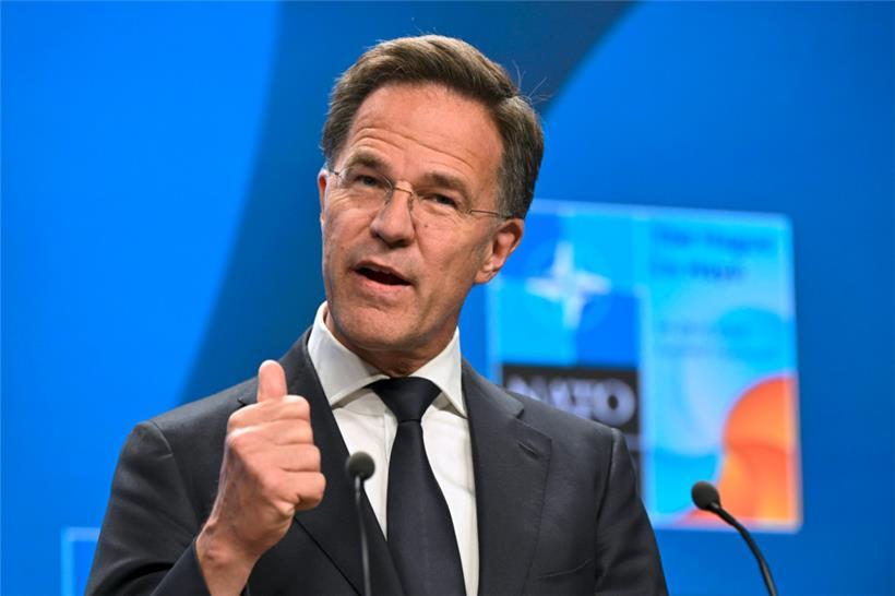 Zeigt sich optimistisch: NATO-Generalsekretär Mark Rutte bei einer Pressekonferenz vor dem bevorstehenden NATO-Gipfel in Den Haag
