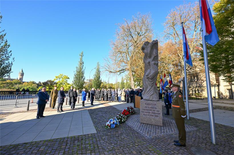 Zeremonie am Kaddish-Denkmal in Luxemburg-Stadt zur Erinnerung an die Opfer der Shoah
