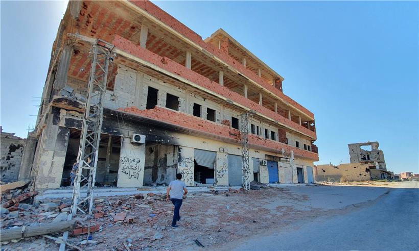 Zerstörte Nachbarschaft im Süden von Tripolis
