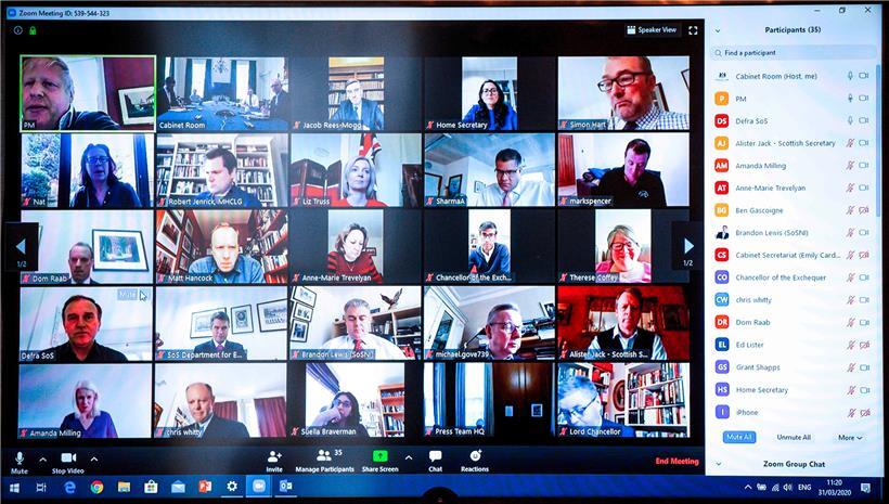 Zoom-Konferenz aus Großbritannien
