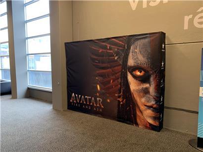 Besucher im Kino in Luxemburg sehen den Blockbuster „Avatar: Fire and Ash“ auf der Leinwand