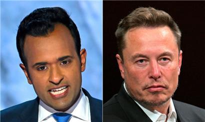 Zwei Unternehmer, Vivek Ramaswamy (l.) und Elon Musk, sollen den US-Regierungsapparat verschlanken
