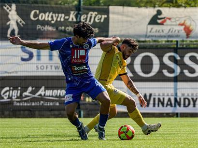 Zwei junge Stammspieler unter sich: Malik Pinheiro (19 Jahre, Rümelingen, l.) und Ivan Englaro (21, Düdelingen)