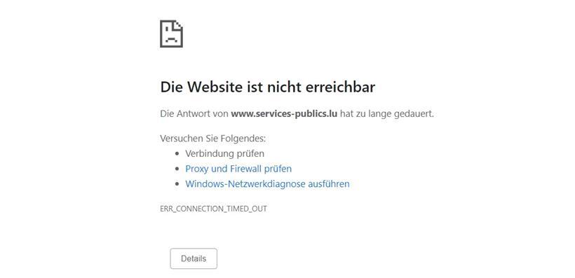 impfen.lu nach Start der Webseite
