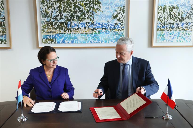 (v.l.n.r.) Yuriko Backes, Finanzministerin; Bruno Le Maire, Minister für Wirtsch...