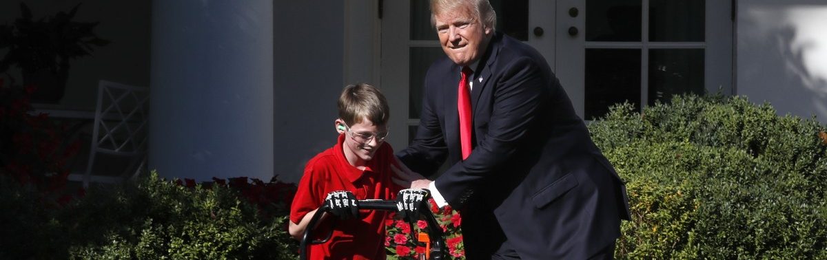 Elfjähriger mäht für Trump den Rasen
