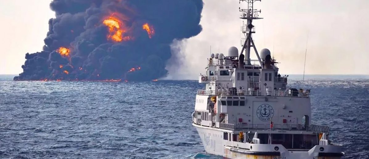 Seit Tagen brennender Öltanker vor China gesunken