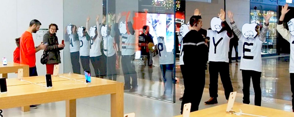 Kein Hausverbot für französische Globalisierungsgegner in Apple-Läden