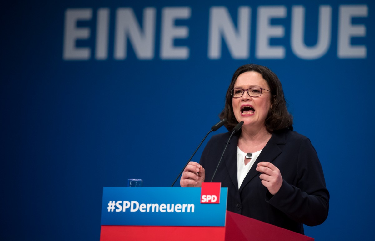 Andrea Nahles ist erste  SPD-Vorsitzende