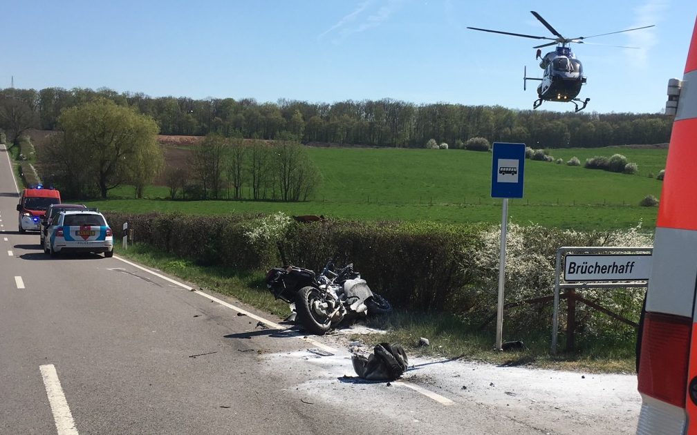 Schwerer Motorradunfall am „Brucherhaff“