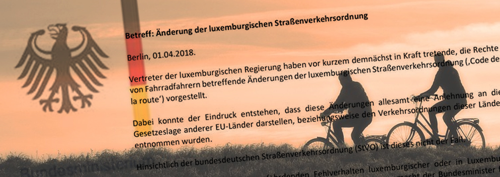 April, April: Deutsches Ministerium gibt Luxemburgern (keine) Radfahr-Tipps