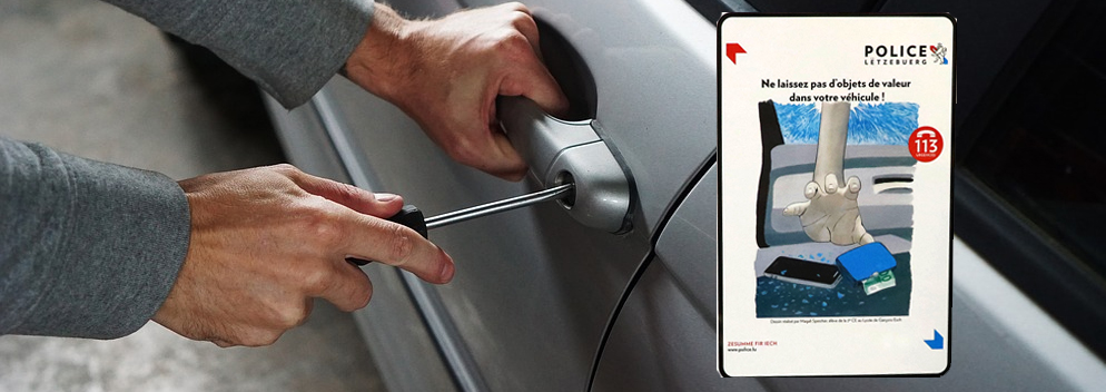 Keine Wertsachen im Auto lassen – Schüler entwerfen Warnplakate