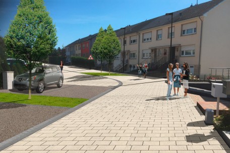 Nach Abschluss der Arbeiten werden die Straßen im Viertel „Em de Bëchel“ wesentlich attraktiver und sicherer sein