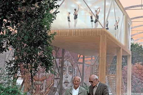 En suspendant des boxes en bois à un ancien entrepôt; trois étudiants danois proposent une architecture qui mise sur les émotions et la surprise