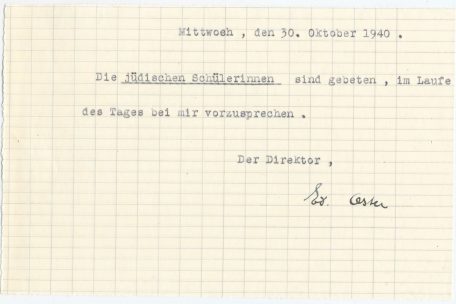 Notice affichée par Edouard Oster, le 30 octobre 1940