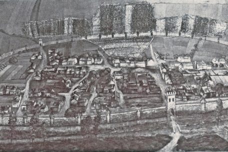 Die befestigte Stadt Esch im Jahr 1570