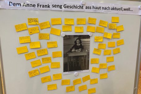 3e-Schüler aus dem LTMA stellen einen Bezug auf zwischen Anne Franks Geschichte und heute her