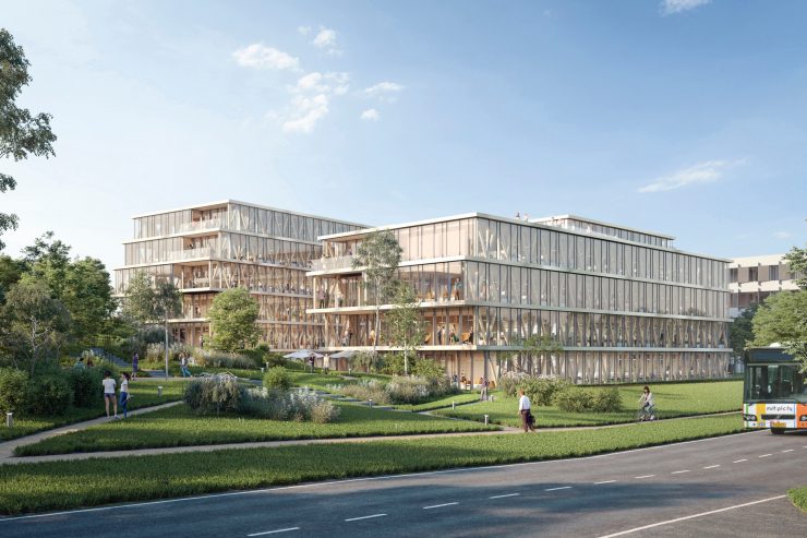 Architektur / Eine Versicherung baut in Leudelingen ganz auf Holz und Glas