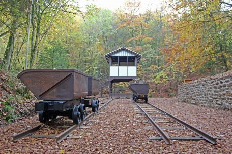 Der restaurierte Bremsberg des Tagebaus Langenacker