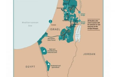 Donald Trumps Vision einer Zwei-Staaten-Lösung lässt Benjamin Netanjahu frohlocken: Diese Karte twitterte der US-Präsident am Dienstag