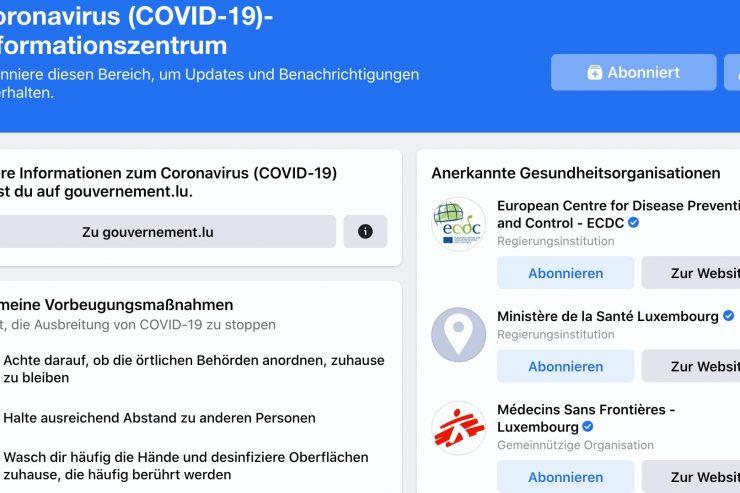 Fake News / Facebook will mit Covid-19-Informationszentrum Falschinformationen während der Corona-Krise vorbeugen