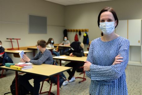 Auf dieser 7e im LGE wird am Montag eine Doppelstunde Deutsch unterrichtet. Lehrerin Claudine Bley muss nächste Woche den gleichen Kurs für die Gruppe B halten.