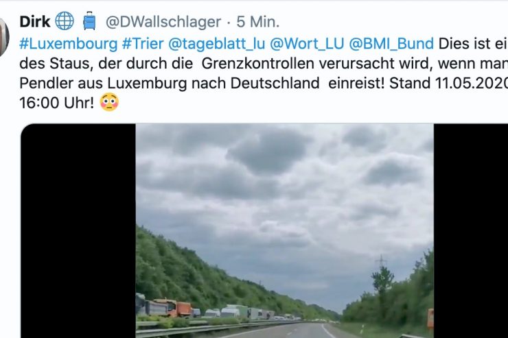 Grenzkontrollen / Videoaufnahme zeigt kilometerlange Staus an der Grenze zu Deutschland