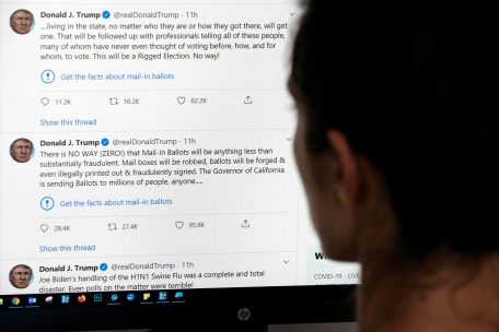 Hinweis des Anstoßes: Weil Twitter einen „Get the facts“-Link an einen Trump-Tweet hängte, will das Weiße Haus Soziale Medien neu regulieren