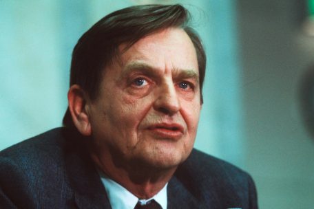 Der ermordete schwedische Premierminister Olof Palme in Stockholm