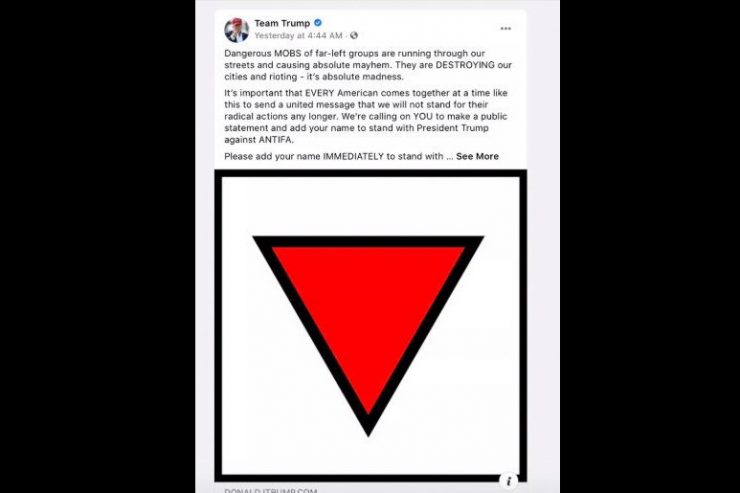 USA / Facebook löscht Werbung von Trump wegen Verwendung von Nazi-Symbol