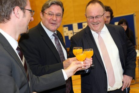 Unzertrennlich: Rob Thillens (M.) und Ex-Sportminister Romain Schneider (2016)