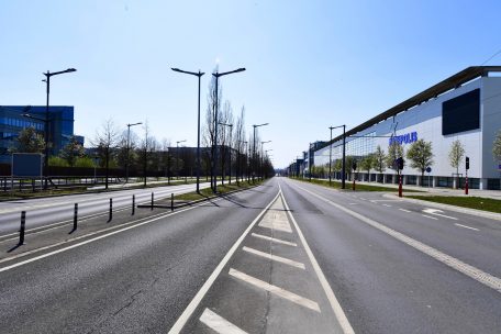 Leere Straßen während des Lockdowns