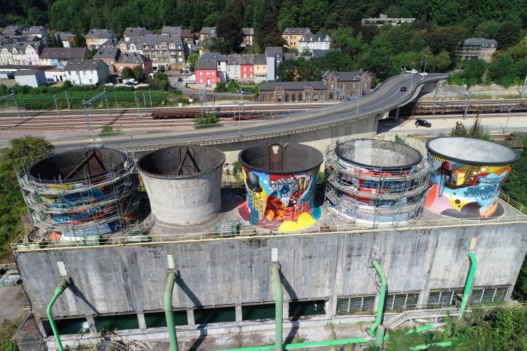 Graffiti / Lokalkolorit aus der Dose: Alain Welter besprüht Differdinger Kühltürme