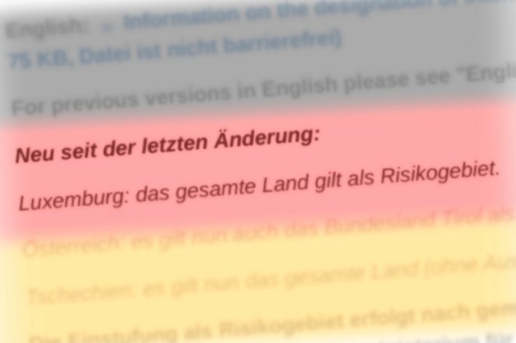 Update / Noch nach den „alten“ Regeln: Deutschland stuft Luxemburg wieder als Risikogebiet ein