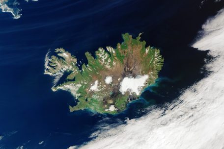 Wolkenfreies Island am 14. August, aufgenommen von einem ESA-Satelliten