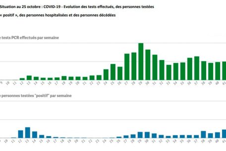 Wer mehr testet, findet mehr? Eine Zeit lang stimmte das zum Teil, aber jetzt zeigt die Grafik: Das Geschehen hat sich längst abgekoppelt (oben die Anzahl aller Tests, unten die der positiven Tests)