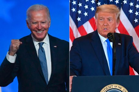 Joe Biden und Donald Trump liefern sich ein enges Duell