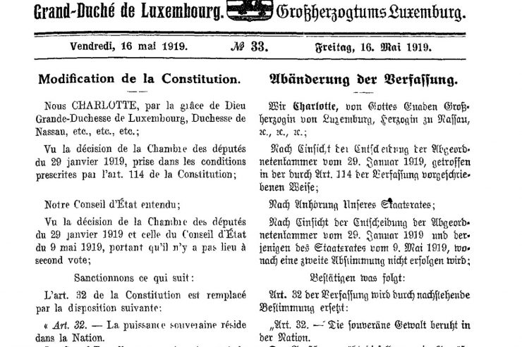 L’histoire du temps présent / La démocratisation de la constitution luxembourgeoise