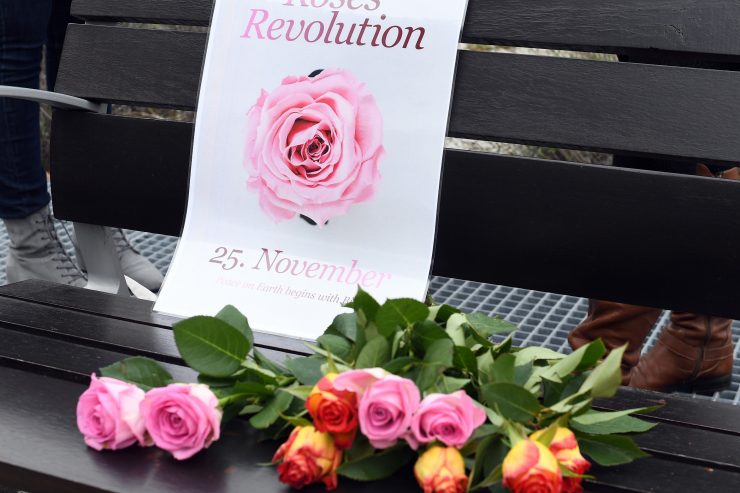 Rose als Symbol / Der „Roses Revolution Day“ soll auf Gewalt bei der Geburtshilfe aufmerksam machen