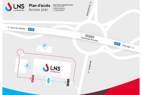 So fährt man zum Drive-in des Testzentrums vom LNS