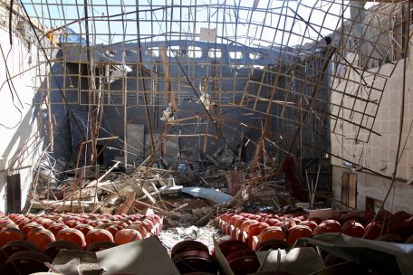 Von Raketen getroffenes Kulturzentrum in Schuscha – zwei Dutzend Menschen starben